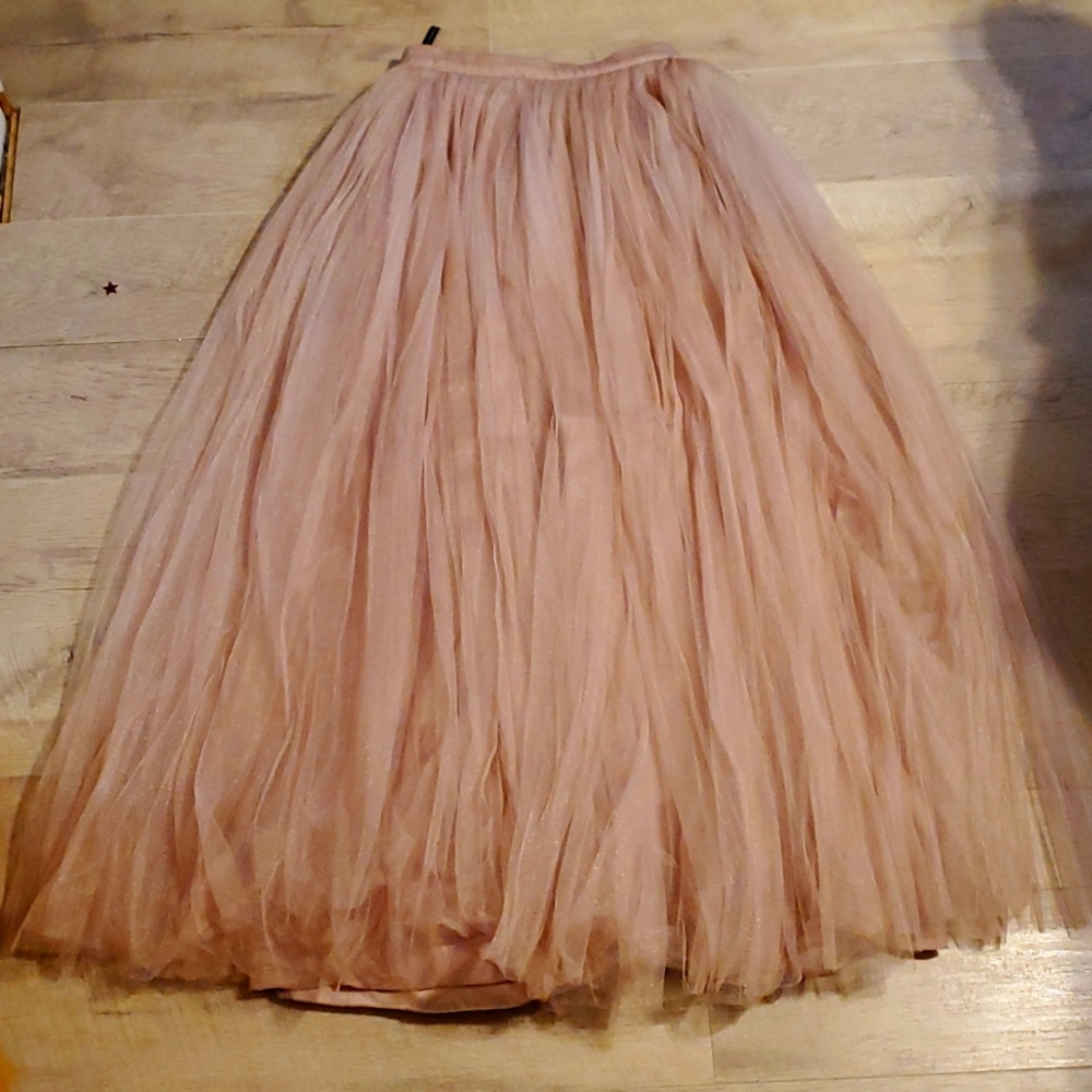 Little Mistress Blush Pink Tulle Maxi Skirt
